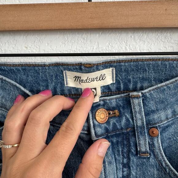 Madewell The Perfect Vintage High Rise Raw Hem Jeans Ainsworth Wash Blue 24T - Picture 11 of 14